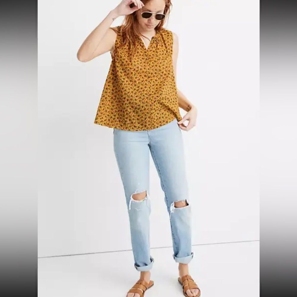 Madewell Women's Shirred Shell Tank in Calico Floral